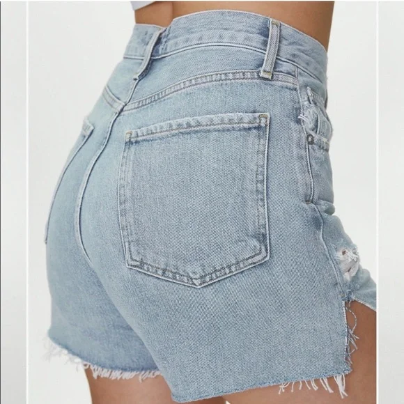 Agolde Denim High Rise Shorts - Ricochet - Picture 2 of 8